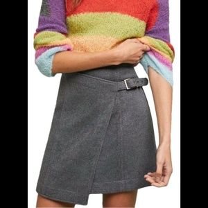 Anthropologie Maeve Wellesley Buckle Mini Skirt